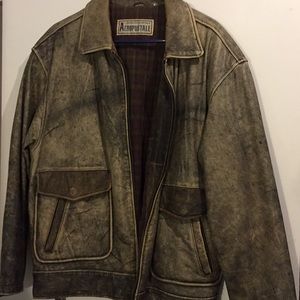 Men’s leather bomber jacket, Large, ‘90s vintage